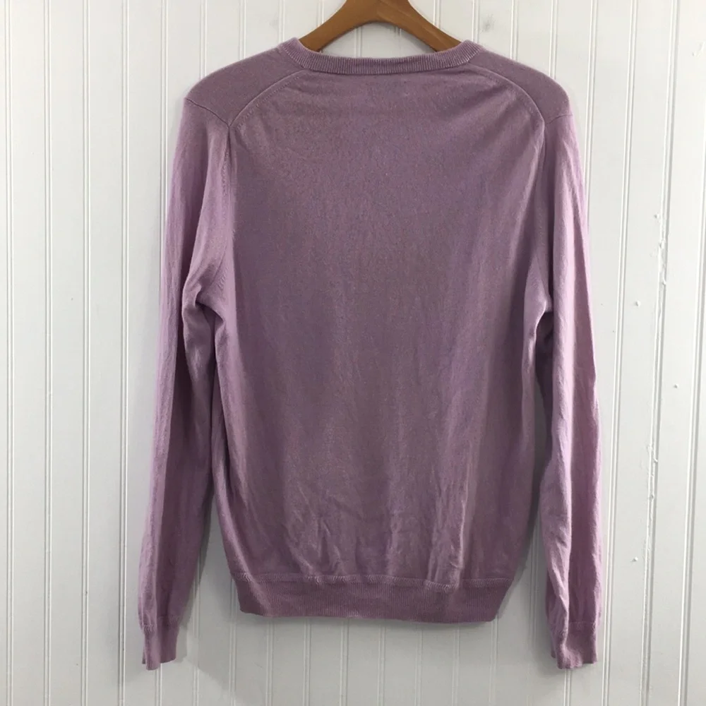 John W Nordstrom Lilac Purple Knit 100% Cashmere Sweater Mens XL V-Neck Pullover - Picture 4 of 13